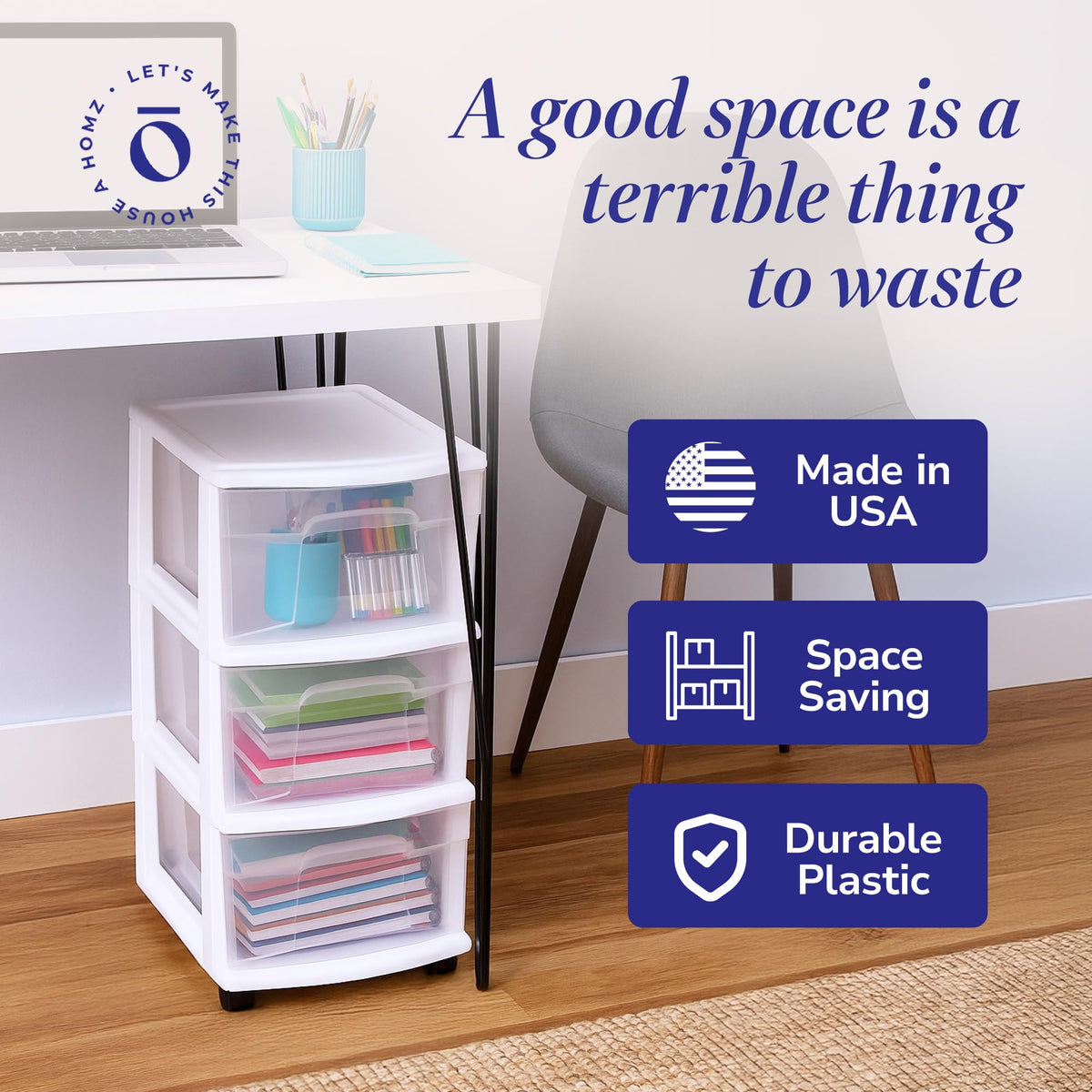 3-Tier Storage Cart with Removable Wheels C266135