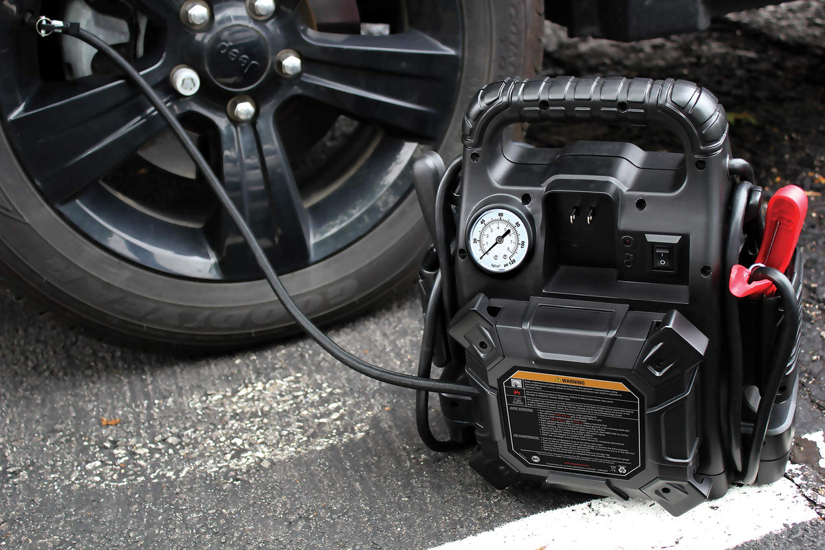 1100 Peak Amp Jump Starter with Air Compressor V44780