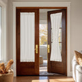 Cream Linen French Door Curtain 72 Inch Length A496282