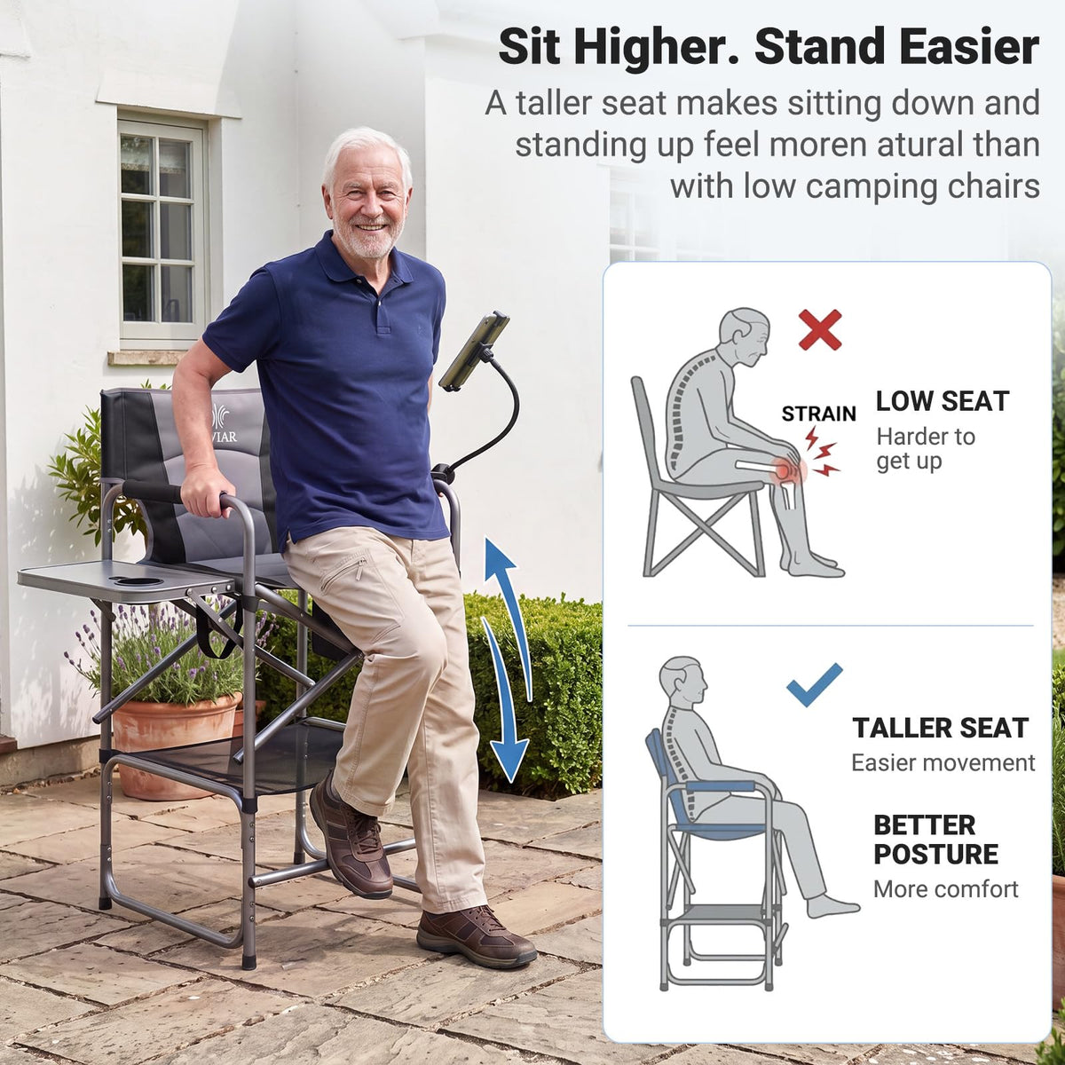Foldable Directors Chair with Tablet Holder S153934