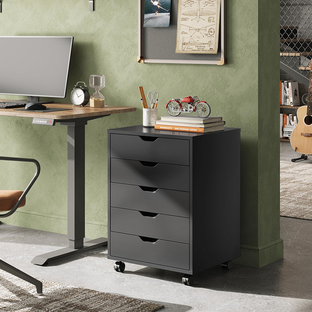 5 Drawer Black Filing Cabinet W5515