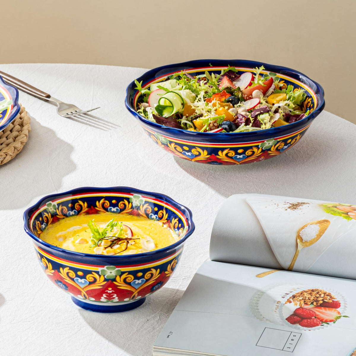 Ceramic Pasta Bowls Set, 27 oz Set of 4 B15031