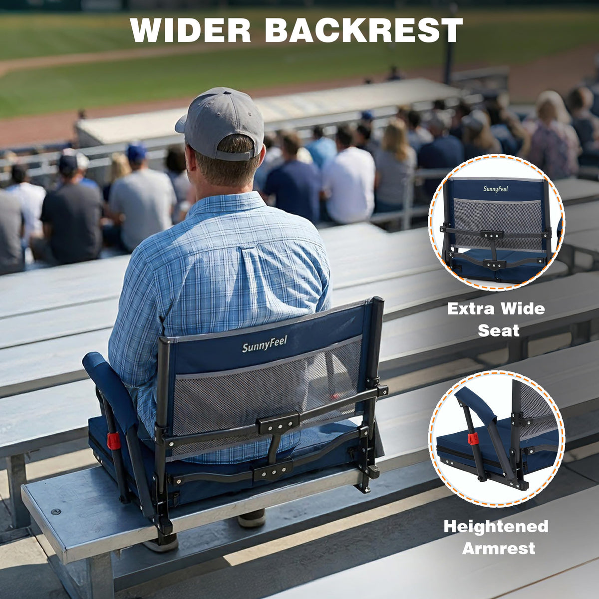 Folding Stadium Seats with Back Support and Cushion R702646