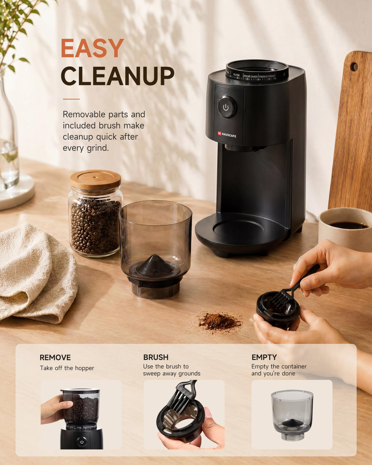 Electric Burr Coffee Grinder with 38 Grind Settings, Black S129