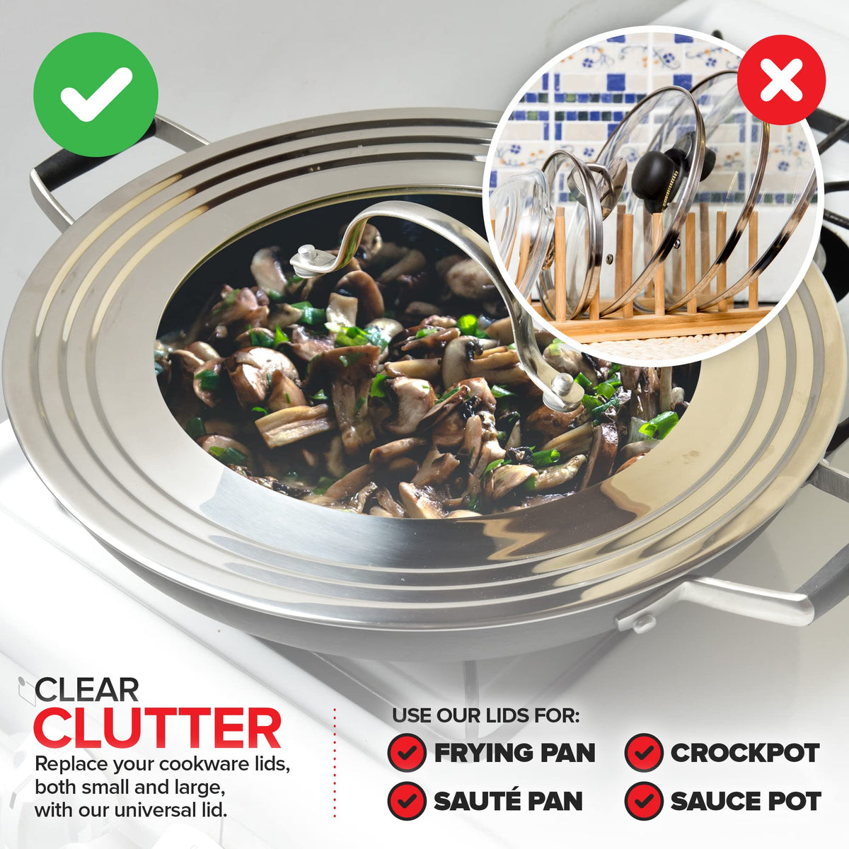 Tempered Glass Universal Lid for Pots & Pans M103