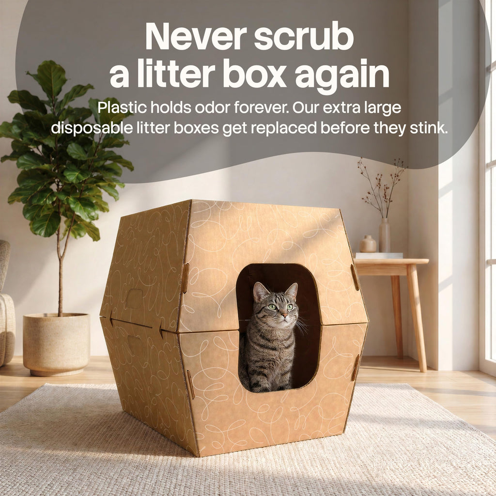 10 Pack Extra Large High Sided Leak Resistant Cardboard Cat Litter Boxes L193455