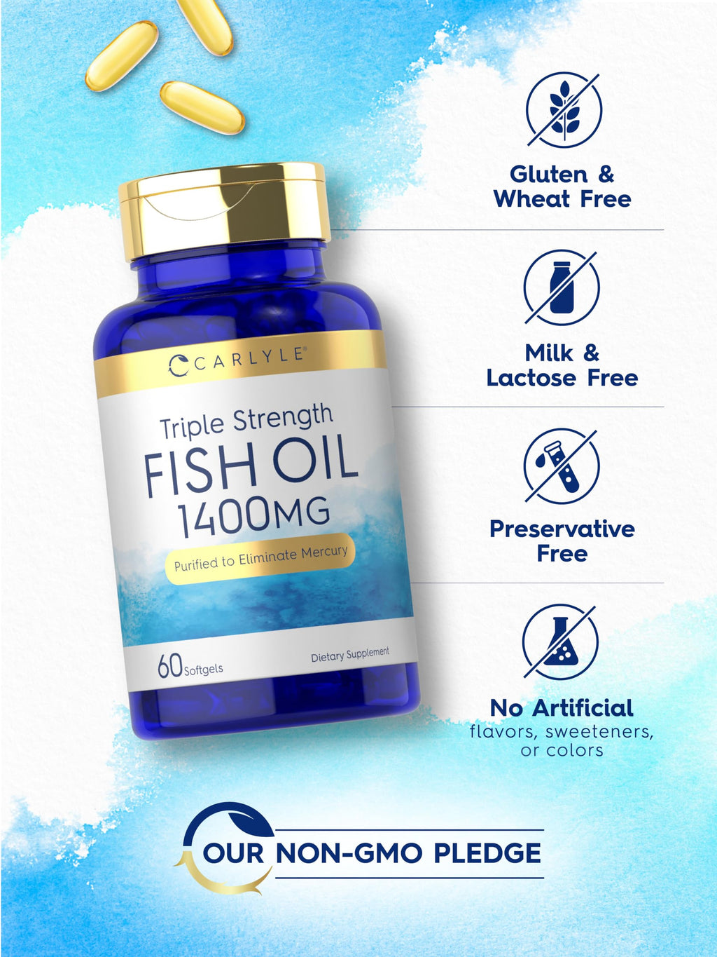 Omega 3 Fish Oil 1400 mg 60 Softgels L9250
