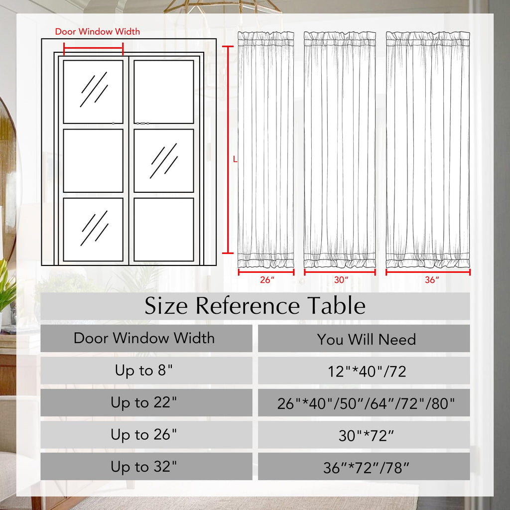 Cream Linen French Door Curtain 72 Inch Length A496282