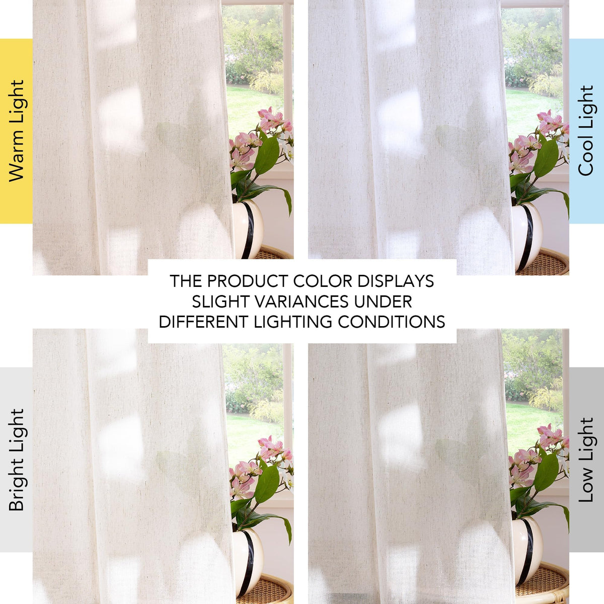Cream Linen French Door Curtain 72 Inch Length A496282
