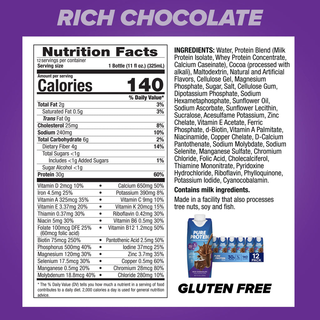 Chocolate Protein Shake 30g Protein 12 Pack H86735
