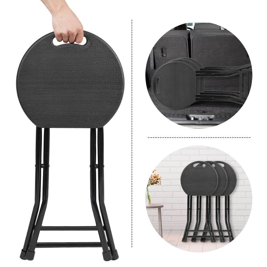Folding Stool with Handle and Non-Slip Feet N54290