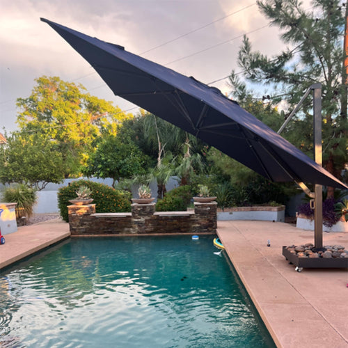 13' X 13' Navy Blue Cantilever Patio Umbrella W42514