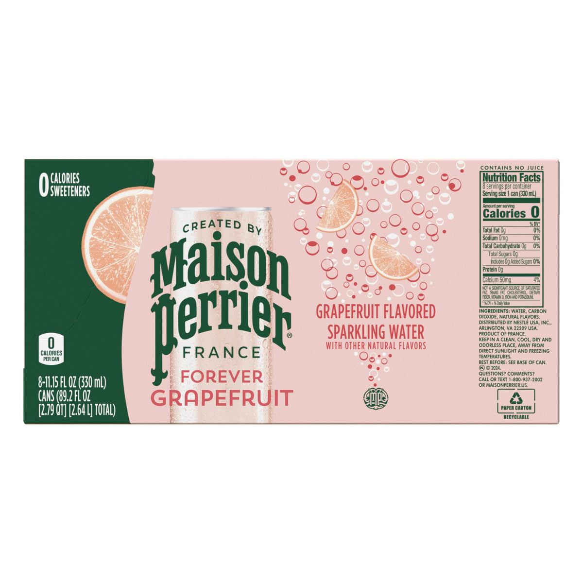 Grapefruit Flavored Sparkling Water, 11.15 Fl Oz Cans, 8 Count U522672