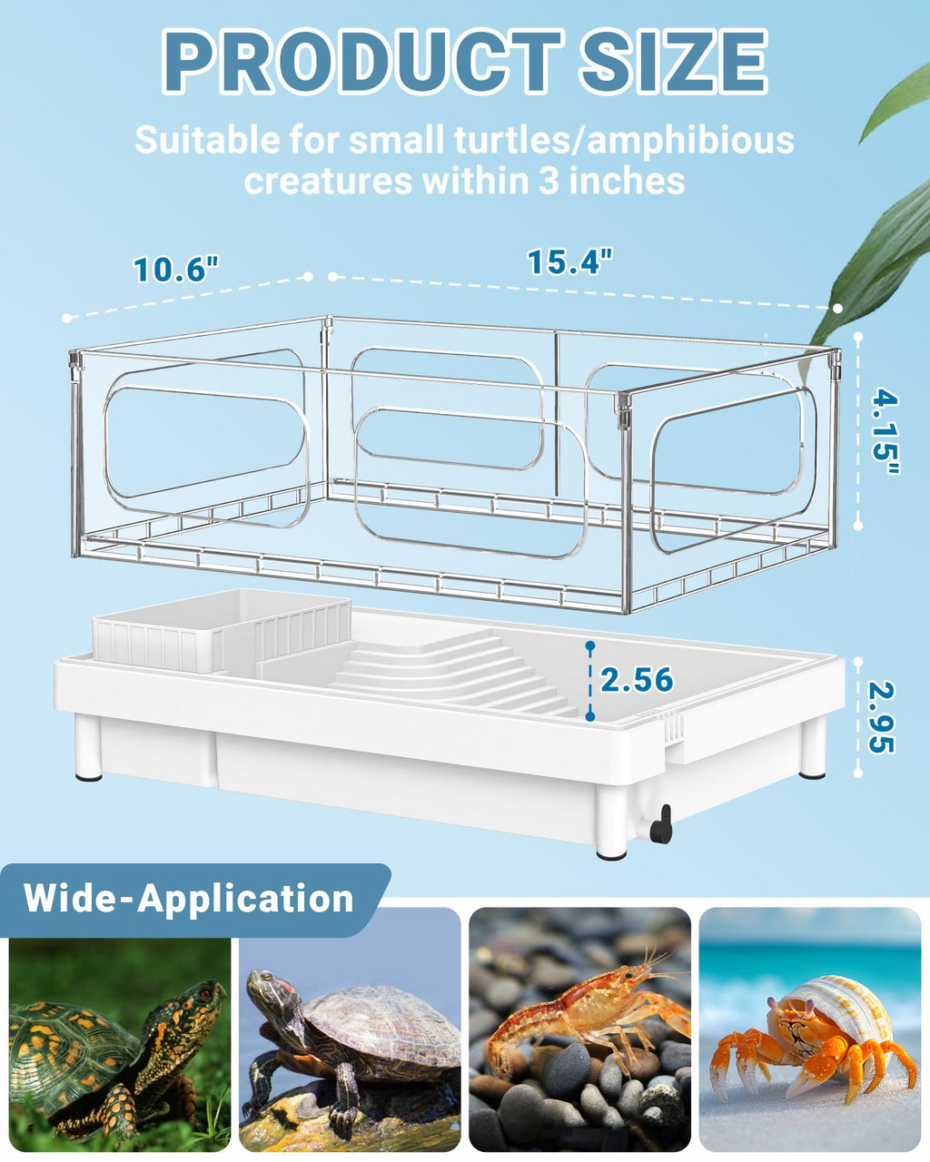 Small Turtle Tank Kit with Adjustable Lamp and Filter Z34213