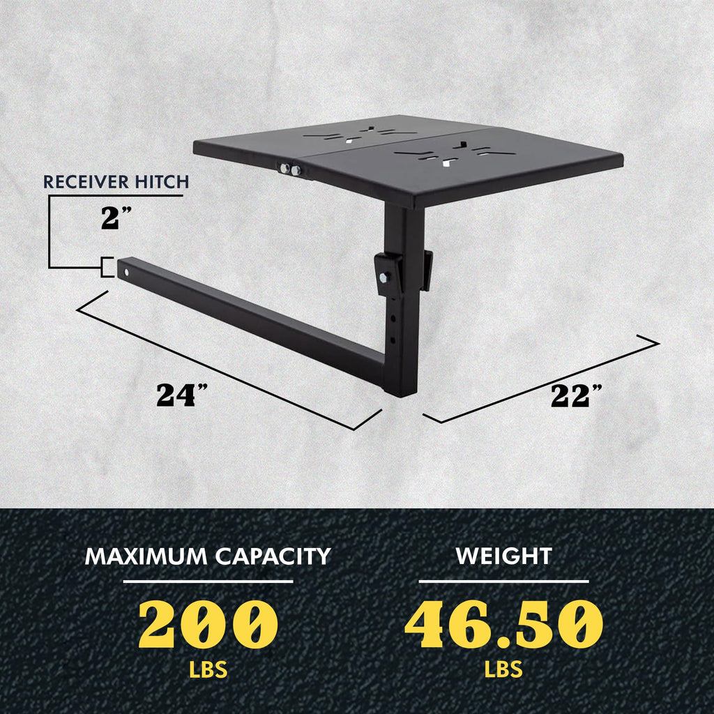Folding Hitch-Mounted Steel Work Bench E88333