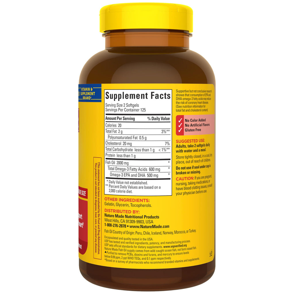 Fish Oil Omega 3 Supplements 1000mg Softgels A489