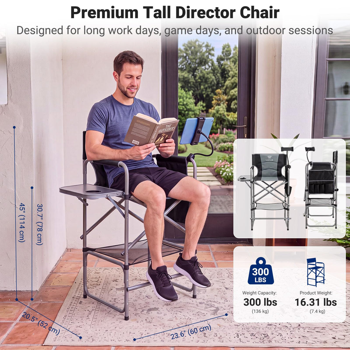 Foldable Directors Chair with Tablet Holder S153934