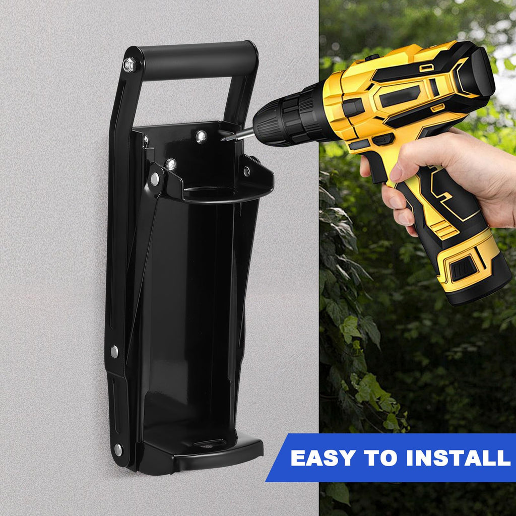Heavy Duty Wall Mounted Stainless Steel Can Crusher with Built-in Bottle Opener J619855