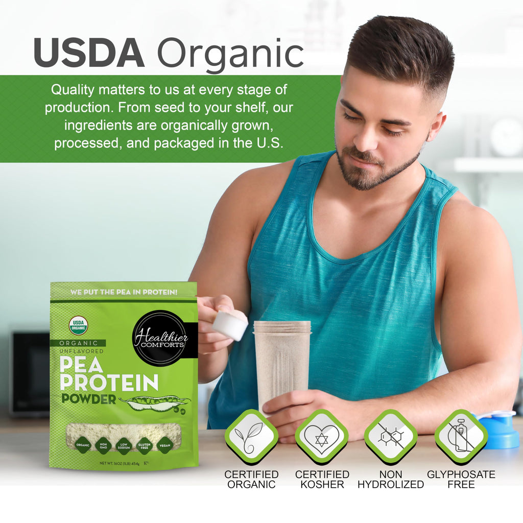 Organic Unflavored Pea Protein Powder 1 lb H356