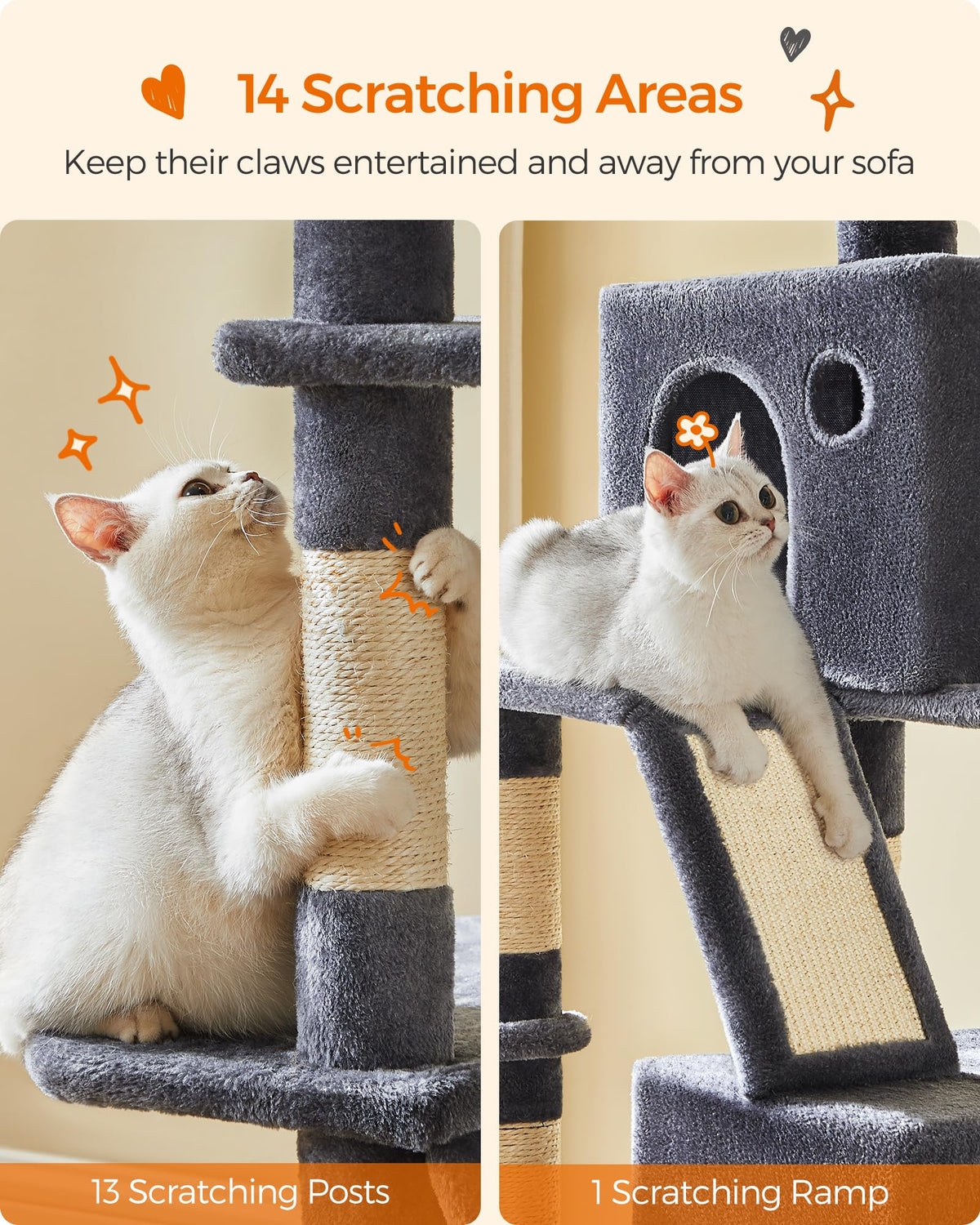 81.1-Inch Multi-Level Cat Tree G3868