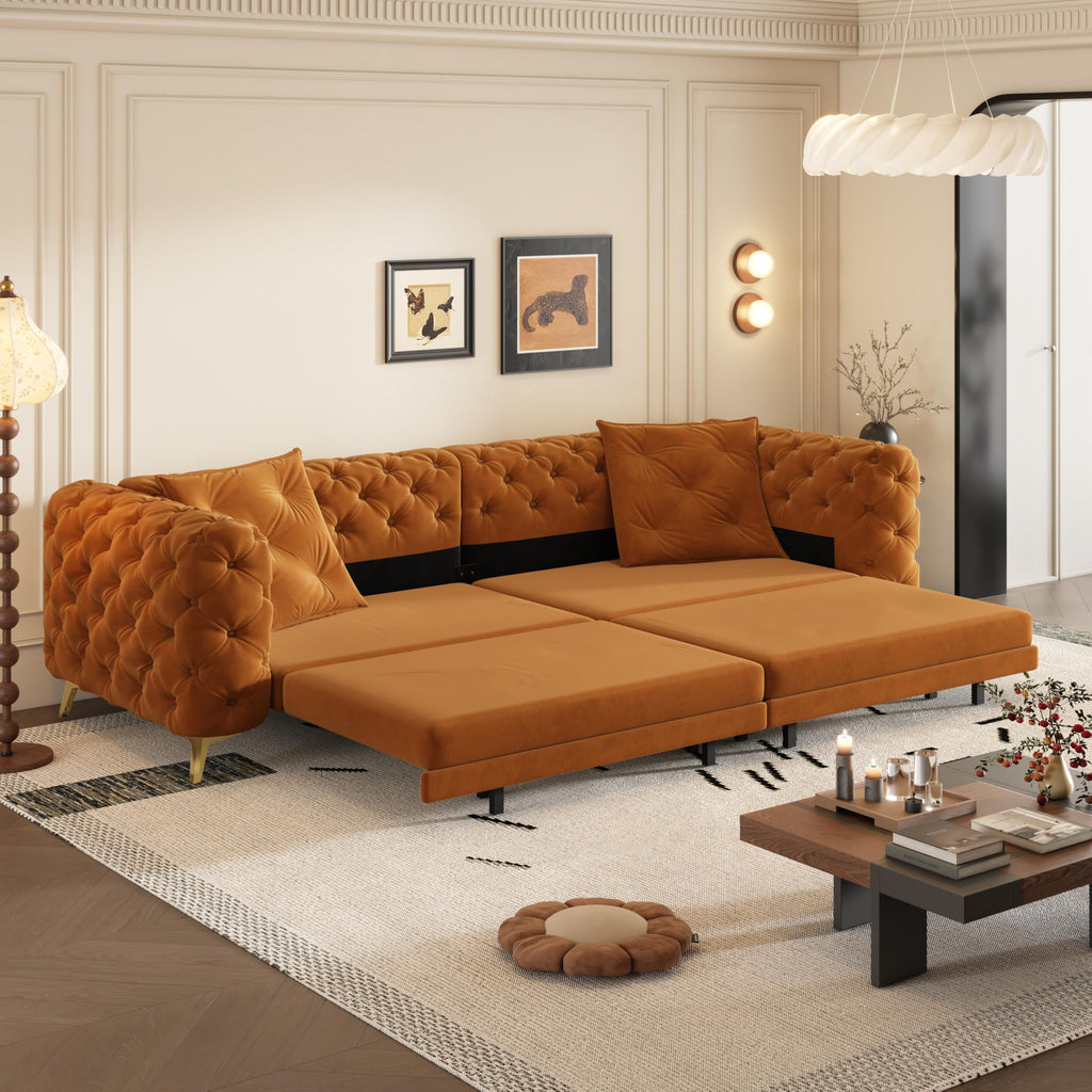 King 3 in 1 Convertible Sleeper Sofa with Ottoman B693747