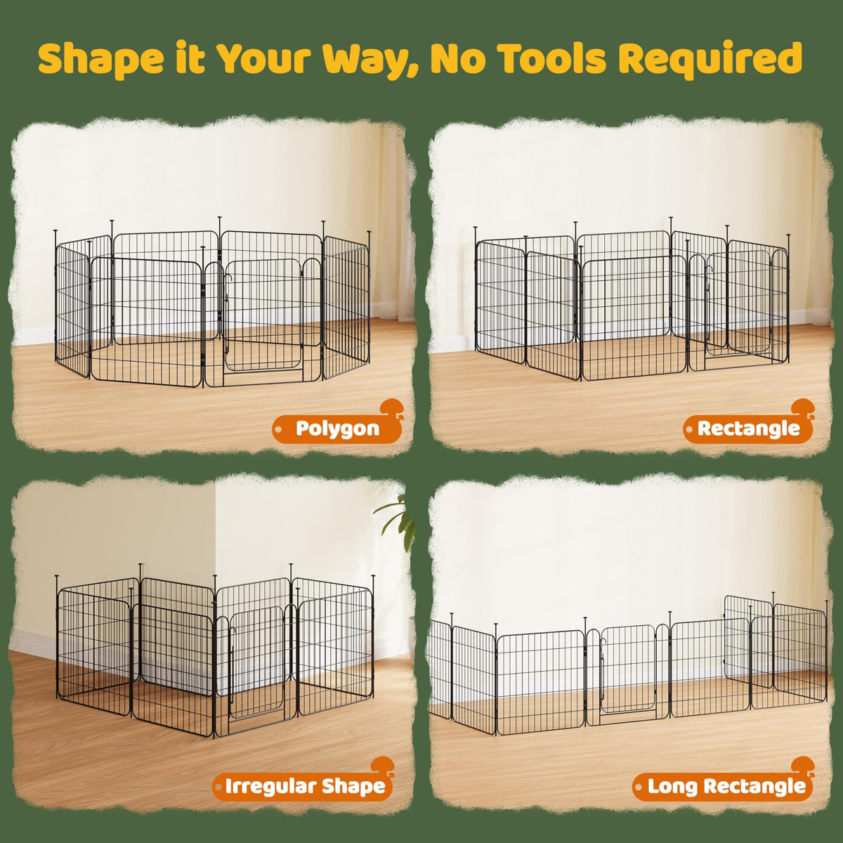 24in 8-Panel Expandable Dog Playpen I6357