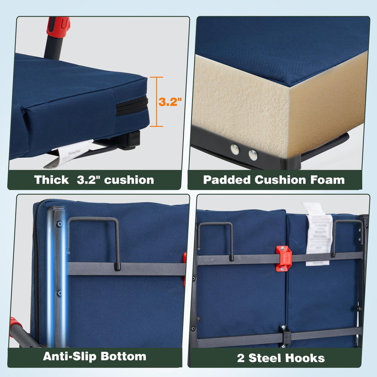 Folding Stadium Seats with Back Support and Cushion R702646
