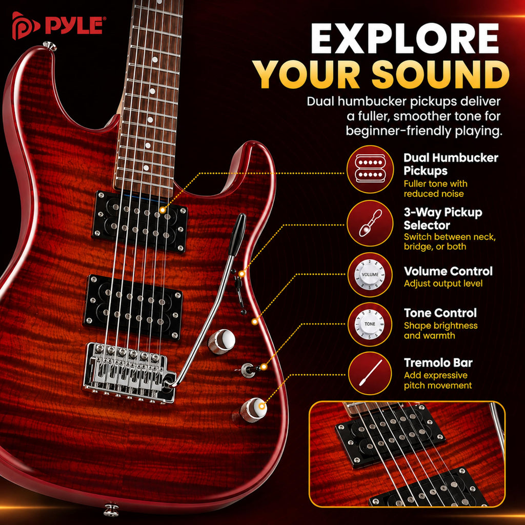 Red Full Size Electric Guitar Kit with Amp G80410