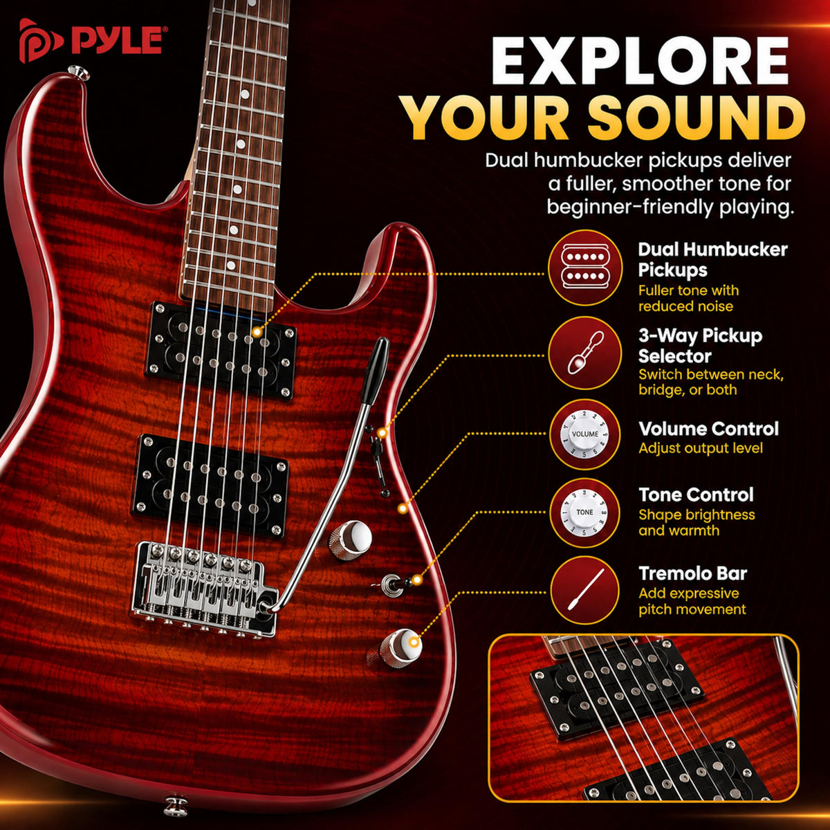 Red Full Size Electric Guitar Kit with Amp G80410