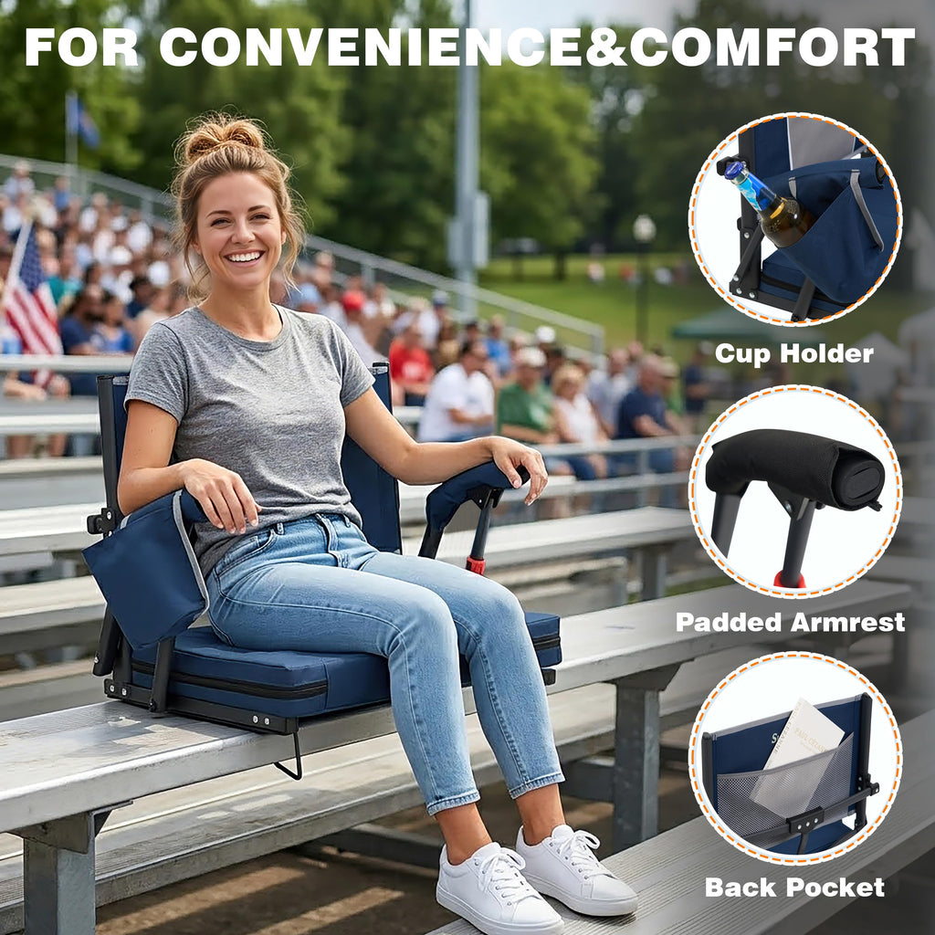 Folding Stadium Seats with Back Support and Cushion R702646
