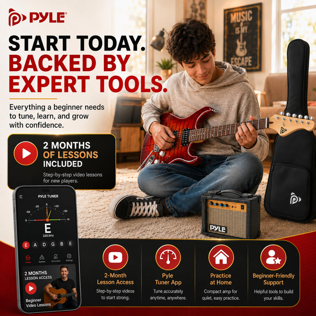 Red Full Size Electric Guitar Kit with Amp G80410