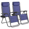 Oversized Padded Zero Gravity Chair Set of 2 with Pillow & Cup Holder B814513