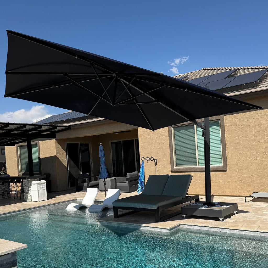 13' X 13' Navy Blue Cantilever Patio Umbrella W42514