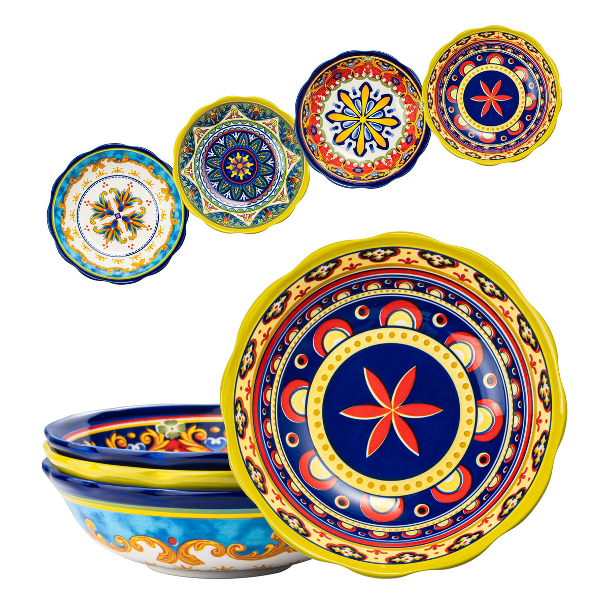 Ceramic Pasta Bowls Set, 27 oz Set of 4 B15031